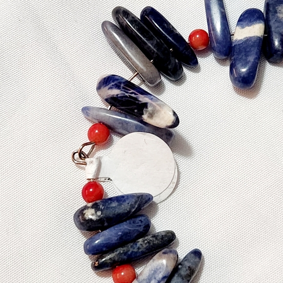 Natural Blue Sodalite Irregular Teardrop Stone Beads - Picture 5 of 6